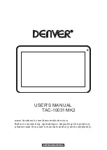 Preview for 1 page of Denver TAC-10031 MK2 User Manual