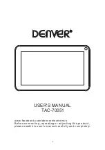 Предварительный просмотр 1 страницы Denver TAC-70051 User Manual