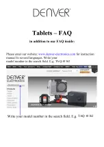 Denver TAQ-10162 Faq предпросмотр