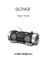 Preview for 1 page of Denver TCU-86 User Manual