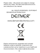 Preview for 16 page of Denver WCS-5020 User Manual