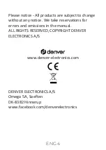 Preview for 5 page of Denver WEC-3110 Setup Manual