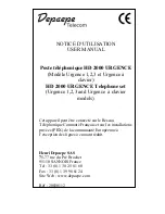 Depaepe Telecom HD 2000 URGENCE User Manual preview