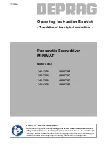 Deprag 400373 B Operating Instruction Booklet предпросмотр