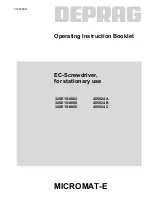 Deprag MICROMAT-E 320E19-0002 Operating Instruction Booklet preview