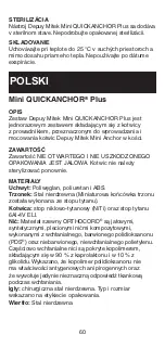 Предварительный просмотр 60 страницы DePuy Mitek Mini QUICKANCHOR Plus Manual