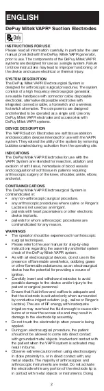 Предварительный просмотр 2 страницы DePuy Mitek VAPR 90 Degree Instructions For Use Manual