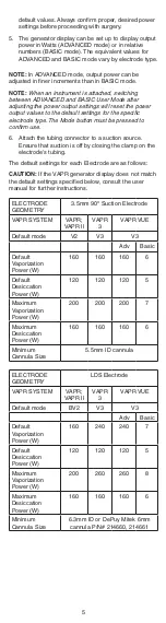 Предварительный просмотр 5 страницы DePuy Mitek VAPR 90 Degree Instructions For Use Manual