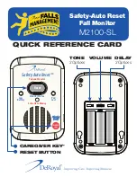 Предварительный просмотр 1 страницы DeRoyal Safety-Auto Reset M2100-SL Quick Reference Card