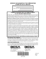 Предварительный просмотр 56 страницы Desa 000 BTU TB101 Owner'S Manual