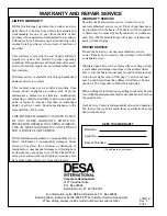 Предварительный просмотр 16 страницы Desa 35,000 BTU/Hr Models Owner'S Manual