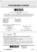 Preview for 128 page of Desa AC 120 E Instruction Manual