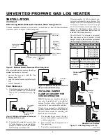 Preview for 8 page of Desa American Oak Design Unvented Propane Gas Log Heater Model Split Oak and American Oak Design Owner'S Operation And Installation Manual