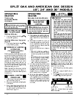 Preview for 15 page of Desa American Oak Design Unvented Propane Gas Log Heater Model Split Oak and American Oak Design Owner'S Operation And Installation Manual