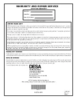 Предварительный просмотр 16 страницы Desa ARL B110BT Owner'S Manual