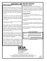 Preview for 16 page of Desa ARL B50G Owner'S Manual