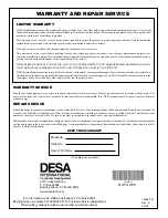 Предварительный просмотр 14 страницы Desa ARL B70D Owner'S Manual