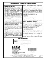 Предварительный просмотр 20 страницы Desa ARL SB350D Owner'S Manual