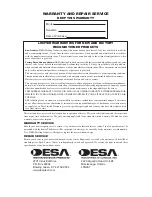 Предварительный просмотр 8 страницы Desa Btu Owner'S Manual