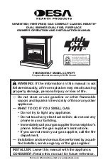 Предварительный просмотр 1 страницы Desa CCFPDFT Owner'S Operating & Installation Manual