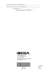 Предварительный просмотр 40 страницы Desa CDCFNRA Owner'S Operation And Installation Manual