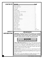 Preview for 2 page of Desa CGP18C Owner'S Operation And Installation Manual