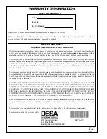 Preview for 24 page of Desa CGP20 Owner'S Operation And Installation Manual