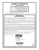 Предварительный просмотр 38 страницы Desa CHDV37N/P Owner'S Operation And Installation Manual