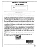 Preview for 16 page of Desa Comfort Glow CGFB32C Owner'S Operation And Installation Manual