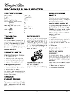 Preview for 16 page of Desa Comfort Glow CGP10RLA Owner'S Operation And Installation Manual