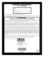 Предварительный просмотр 20 страницы Desa Comfort Glow CGR2N Owner'S Operation And Installation Manual