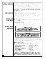 Preview for 6 page of Desa Comfort Glow CGR35PA Owner'S Operation And Installation Manual