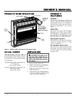 Предварительный просмотр 3 страницы Desa Comfort Glow RFP28TC Owner'S Operation And Installation Manual