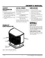 Preview for 3 page of Desa Comfort Glow S39PT Owner'S Operation And Installation Manual
