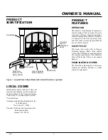 Preview for 3 page of Desa Comfort Glow SL30NT Owner'S Operation And Installation Manual