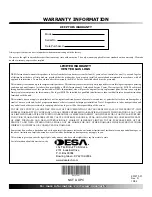 Предварительный просмотр 32 страницы Desa CPVSA18R, CPVSA24R Owner'S Operation And Installation Manual