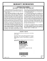 Предварительный просмотр 22 страницы Desa D20H Owner'S Manual