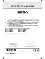 Preview for 60 page of Desa DH 751 Instruction Manual