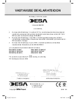 Preview for 84 page of Desa DH 751 Instruction Manual