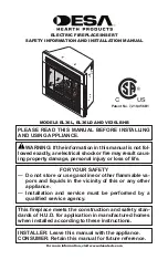 Preview for 1 page of Desa EL36L Safety Information And Installation Manual