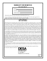 Предварительный просмотр 28 страницы Desa FB32C Owner'S Operation And Installation Manual