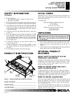 Preview for 3 page of Desa FDLCR18 Owner'S Operation And Installation Manual