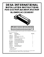 Preview for 1 page of Desa GA3700T Installation Instructions