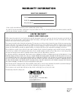 Предварительный просмотр 40 страницы Desa KC36N SERIES Owner'S Operation And Installation Manual