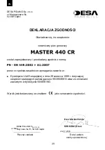 Предварительный просмотр 21 страницы Desa Master 440 CR Operation Manual