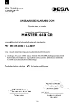 Предварительный просмотр 51 страницы Desa Master 440 CR Operation Manual