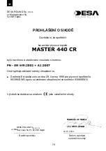 Предварительный просмотр 71 страницы Desa Master 440 CR Operation Manual