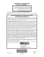 Предварительный просмотр 28 страницы Desa NZ108 Safety Information And Installation Manual