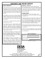 Preview for 20 page of Desa R110M3 Owner'S Manual