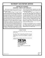 Preview for 20 page of Desa Reddy RK150 Owner'S Manual